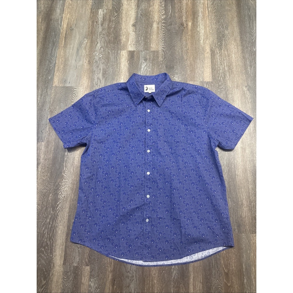 Jack+Sage Men's XXL UW Huskies All Over Paw Print Button Up Shirt